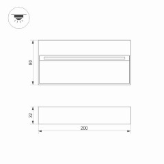 Светильник LGD-TRACE-S200x80-8W Warm3000 (GR, 65 deg, 230V) (Arlight, IP65 Металл, 3 года)
