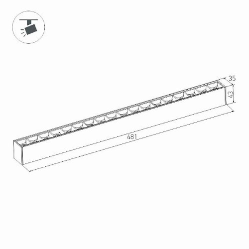 Светильник MAG-LASER-45-L480-27W Warm3000 (BK, 36 deg, 24V) (Arlight, IP20 Металл, 5 лет)