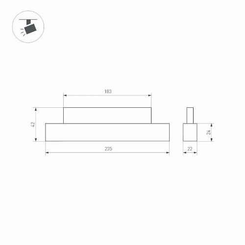 Светильник MAG-ORIENT-FLAT-L235-8W Warm3000 (BK, 80 deg, 48V, DALI) (Arlight, IP20 Металл, 5 лет)