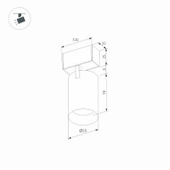 Светильник MAG-SPOT-25-R90-9W Warm3000 (BK, 30 deg, 24V) (Arlight, IP20 Металл, 5 лет)