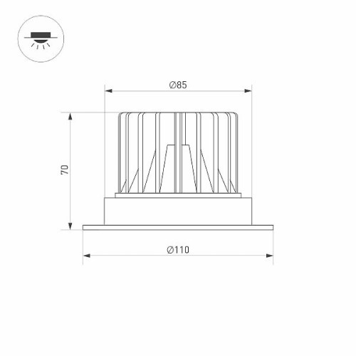 Светильник MS-ATLAS-TRIMLESS-R70-12W Day4000 (WH, 32deg, 230V) (Arlight, IP20 Металл, 5 лет)