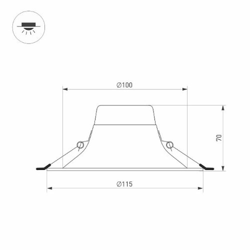 Светильник MS-BLIZZARD-BUILT-R115-10W Warm3000 (WH, 100 deg, 230V) (Arlight, IP20 Металл, 3 года)