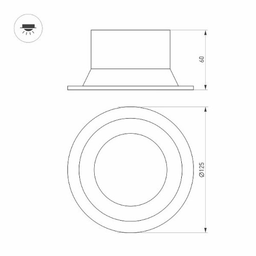 Светильник MS-BREEZE-BUILT-R125-16W Warm3000 (WH, 90 deg, 230V) (Arlight, IP20 Металл, 3 года)