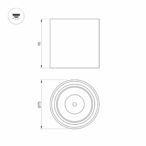 Светильник SP-SALT-R75-8W Warm3000 (BK, 40 deg, 230V) (Arlight, IP44 Металл, 5 лет)