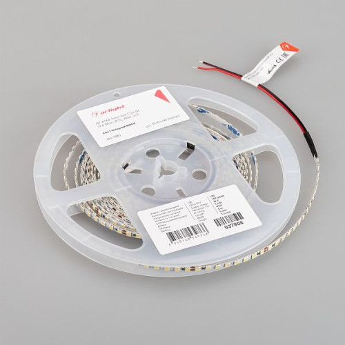 Светодиодная Лента RT-A160-5mm 24V Cool 8K (9.6 W/m, IP20, 2835, 5m) (Arlight, Открытый)