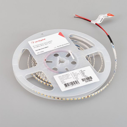 Светодиодная Лента RT-A160-5mm 24V Day4000 (9.6 W/m, IP20, 2835, 5m) (Arlight, Открытый)