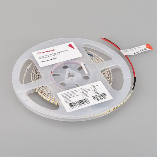Светодиодная Лента RT-A160-5mm 24V White6000 (15 W/m, IP20, 2835, 5m) (Arlight, Открытый)