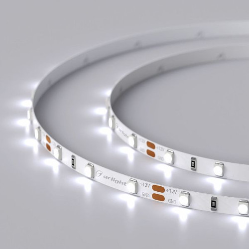 Светодиодная Лента RT-A60-5mm 12V Cool 8K (4.8 W/m, IP20, 2835, 5m) (Arlight, узкая)