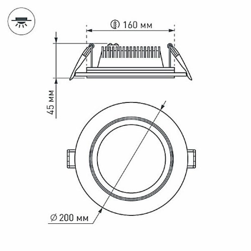 Светодиодная панель LT-R200WH 16W Day White 120deg (Arlight, IP40 Металл, 3 года)