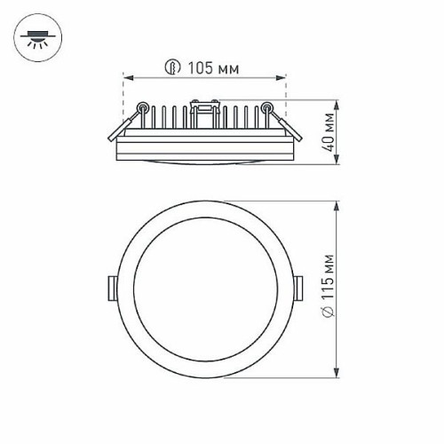 Светодиодная панель LTD-115SOL-15W Day White (Arlight, IP44 Пластик, 3 года)