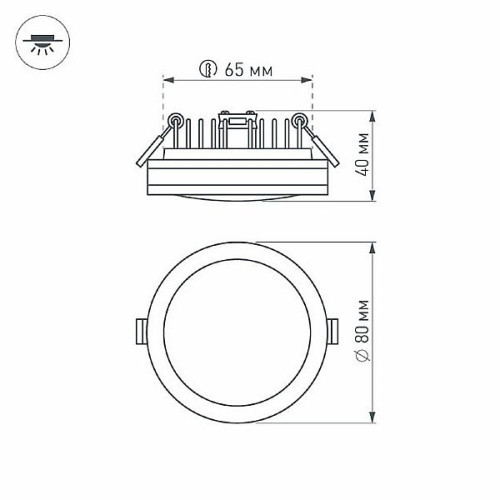 Светодиодная панель LTD-85SOL-5W Day White (Arlight, IP44 Пластик, 3 года)