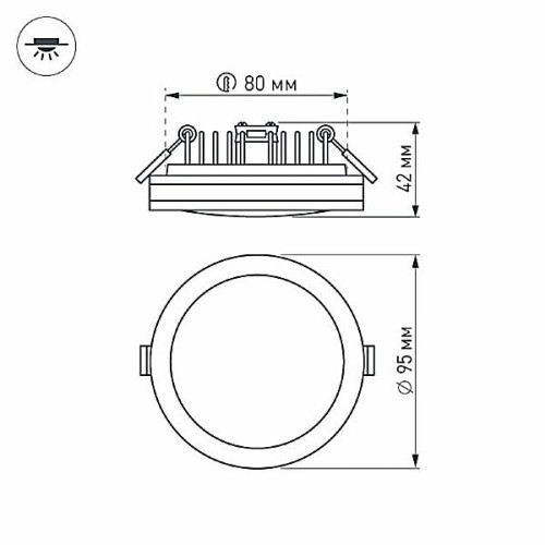 Светодиодная панель LTD-95SOL-10W Warm White (Arlight, IP44 Пластик, 3 года)