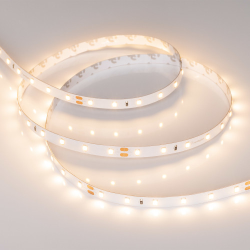 Светодиодная Лента RT-A60-8mm 24V Warm3000 (4.8 W/m, IP20, 2835, 3m) (Arlight, Открытый)