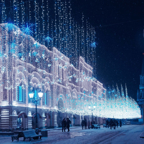 Светодиодная гирлянда ARD-STRING-CLASSIC-10000-CLEAR-100LED-STD WHITE (230V, 7W) (Ardecoled, IP65)