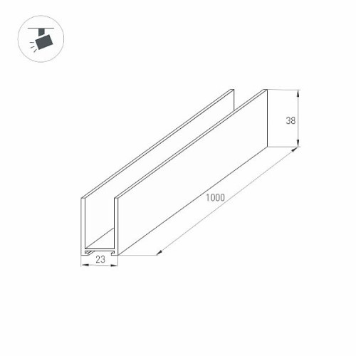 Трек MAG-TRACK-2538-1000 (BK) (Arlight, IP20 Металл, 3 года)