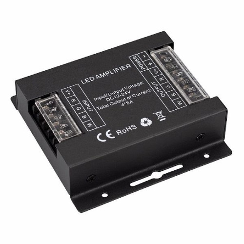 Усилитель ARL-5022-RGBW (12-24V, 4x8A, 384-768W) (Arlight, IP20 Металл, 3 года)