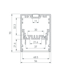 Профиль KLUS-POWER-W50-2000 ANOD (Arlight, Алюминий)