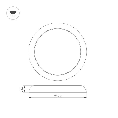 Светильник CL-FIOKK-R220-18W Day4000-MIX (WH, 120 deg, 230V) (Arlight, IP44 Пластик, 3 года)