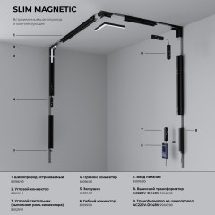 Slim Magnetic Трековый поворотный светильник 13W 4000K Kars черный 85524/01