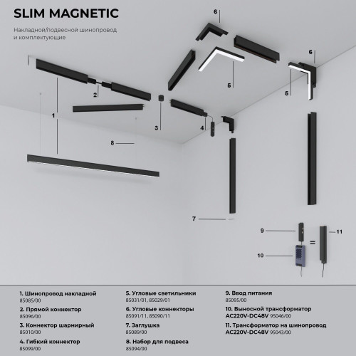 Slim Magnetic Трековый светильник 26W 4000K Most чёрный 85523/01