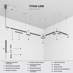 Titan Line  Декоративная накладка для шинопровода 20см титан 85232/00
