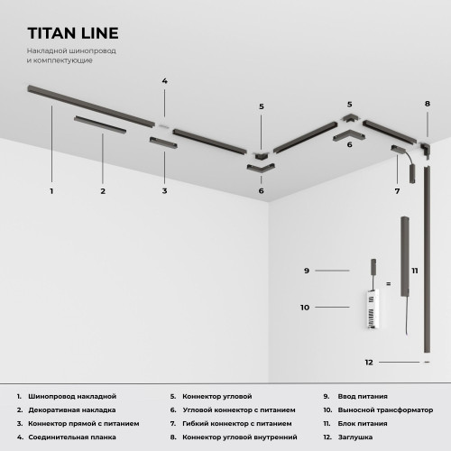 Titan Line Трековый светильник 24W 3000K титан 85527/01