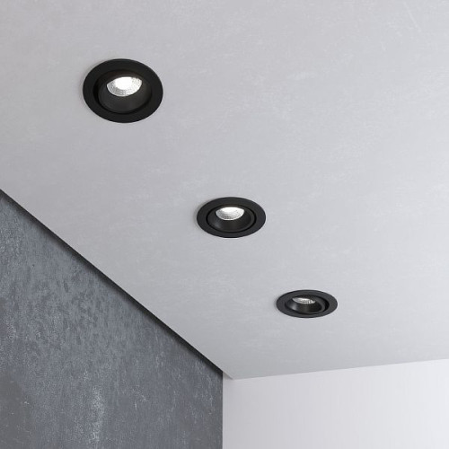 Встраиваемый светодиодный светильник 7W 3000K BK/BK черный/черный 15267/LED