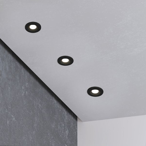 Встраиваемый светодиодный светильник LED 3W 3000K COB BK черный 9903 LED