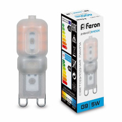 Лампа светодиодная Feron LB-430 G9 5W 6400K , 25638