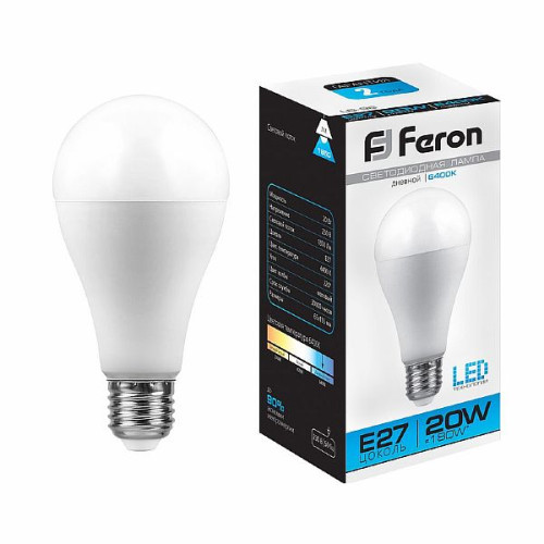 Лампа светодиодная Feron LB-98 Шар E27 20W 6400K , 25789