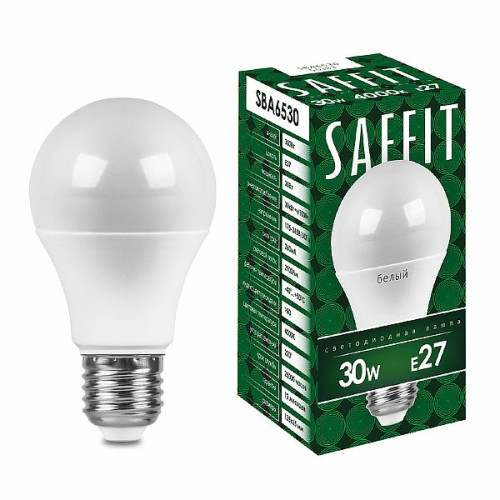 Лампа светодиодная SAFFIT SBA6530 Шар E27 30W 6400K , 55184