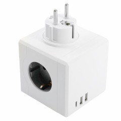 Разветвитель сетевой 3-местный с/з STEKKER ADP16-23-21, 250V, 16A, ABS пластик, белый , 49231