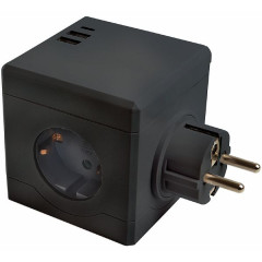 Разветвитель сетевой 3-местный с/з STEKKER ADP16-33-22, 250V, 16A, ABS пластик, белый , 49658