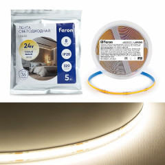 Светодиодная LED лента Feron LS530, 320SMD(2110)/м 8Вт/м 24V 5000*8*1.8мм 3000К , 48263