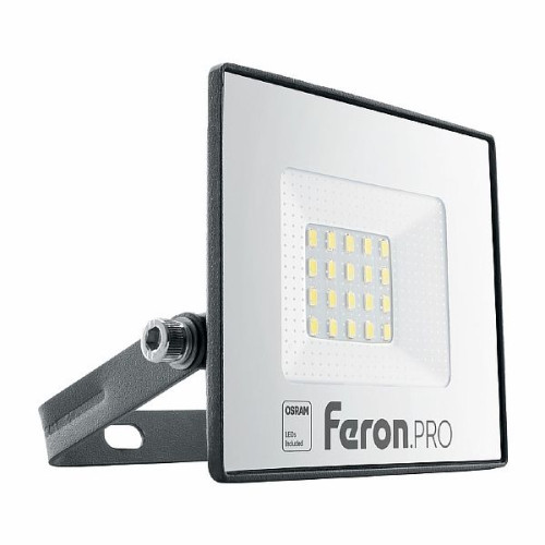 Светодиодный прожектор Feron.PRO LL-1000 IP65 20W 6400K черный , 41538