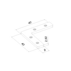 L-образный соединитель для профиля плоский