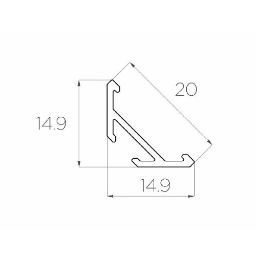 Профиль алюминиевый LC-LSU-1515-2 Anod