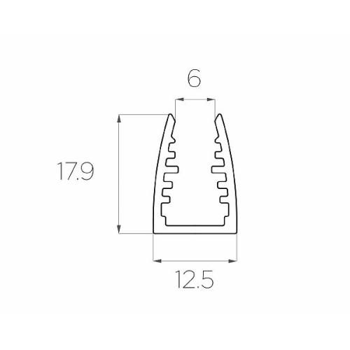 Профиль алюминиевый для стекла LC-LPG-1318-2 Anod