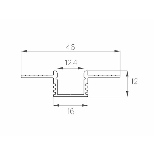 Профиль алюминиевый под шпаклевку LC-LPSH-1246-2 Anod