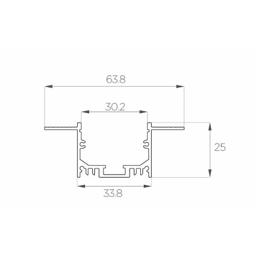 Профиль алюминиевый под шпаклевку LC-LPSH-2564-2 Anod