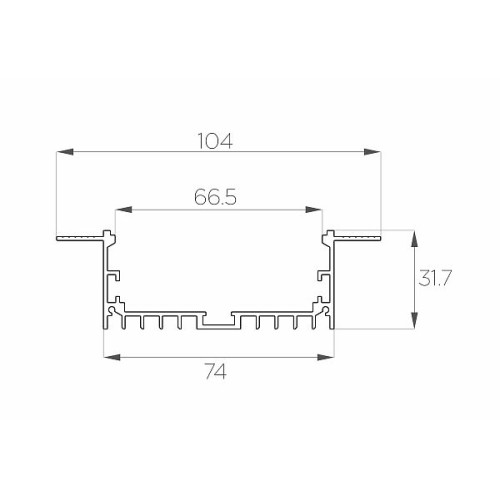 Профиль алюминиевый под шпаклевку LC-LPSH-32104-2 Anod