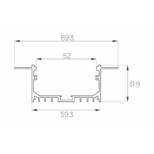 Профиль алюминиевый под шпаклевку LC-LPSH-3290-2 Anod