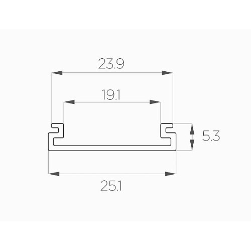 Профиль накладной алюминиевый LC-LP-0525-2 Anod