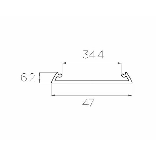 Профиль накладной алюминиевый LC-LP-0647-2 Anod