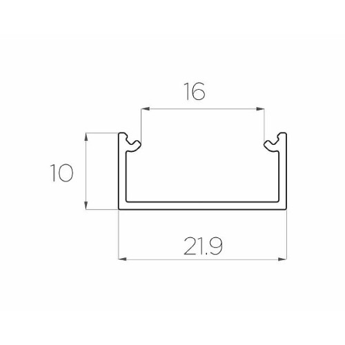 Профиль накладной алюминиевый LC-LP-1022-2 Anod