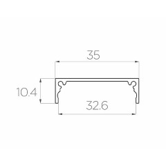 Профиль накладной алюминиевый LC-LP-1035-2 Anod