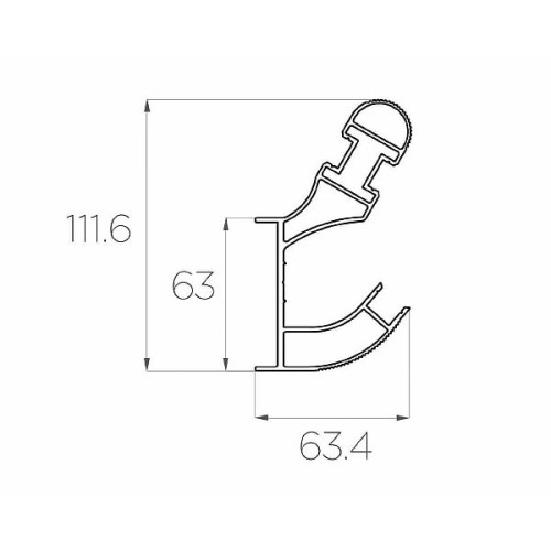 Профиль накладной алюминиевый LC-LP-11162-2 Anod