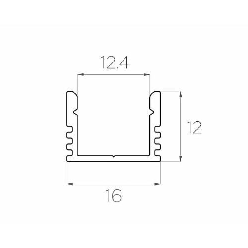 Профиль накладной алюминиевый LC-LP-1216-2 Anod