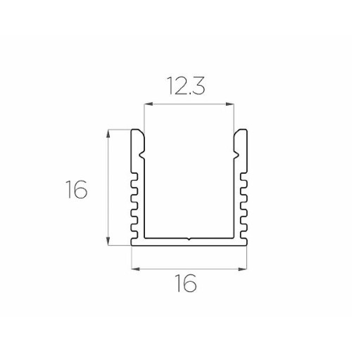 Профиль накладной алюминиевый LC-LP-1616-2 Anod