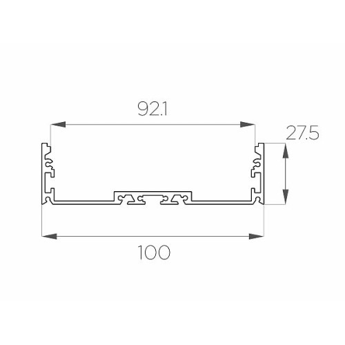 Профиль накладной алюминиевый LC-LP-27100-2 Anod